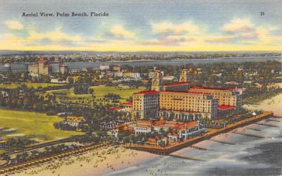Aerial View Palm Beach, Florida Postcard