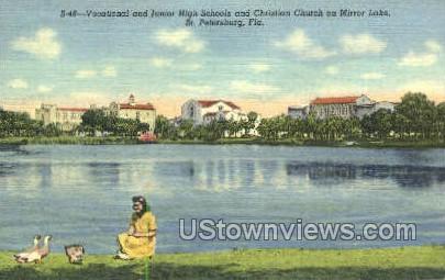 Mirror Lake - St Petersburg, Florida FL Postcard