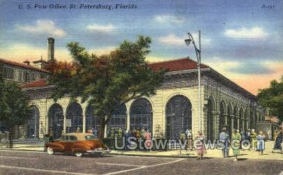 Post Office - St Petersburg, Florida FL Postcard