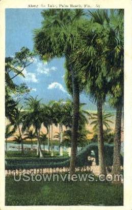 Lake - Palm Beach, Florida FL Postcard