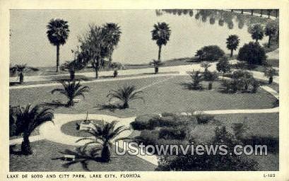 Lake De Soto & City Park - Lake City, Florida FL Postcard