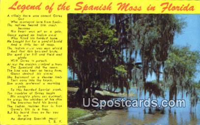 Legend of the Spanish Moss - Misc, Florida FL Postcard Legend of the ...