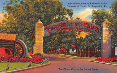 San Marco Avenue Entrance to the Fountain of Youth St Augustine, Florida Postcard