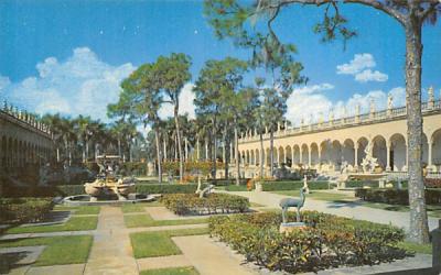 Famous Formal Italian Garden Court Sarasota, Florida Postcard