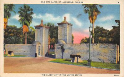 The Oldest City in The United States St Augustine, Florida Postcard