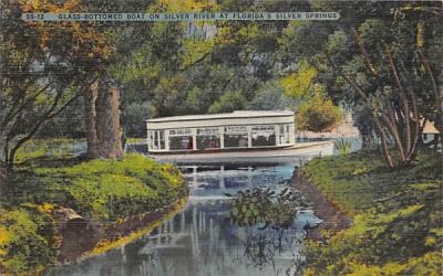 Glass-Bottomed Boat on Silver River Silver Springs, Florida Postcard