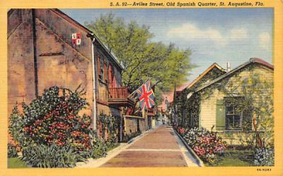 Aviles Street, Old Spanish Quarter St Augustine, Florida Postcard