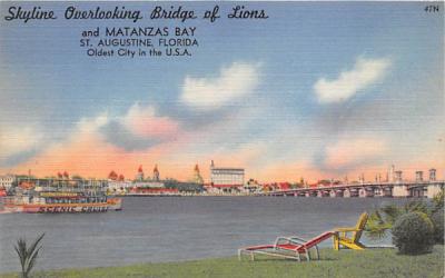 Skyline Overlooking Bridge  St Augustine, Florida Postcard