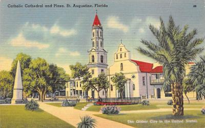 Catholic Cathedral and Plaza St Augustine, Florida Postcard