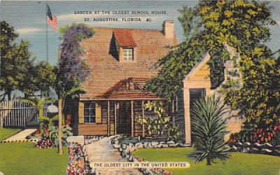 Garden at the Oldest School House St Augustine, Florida Postcard