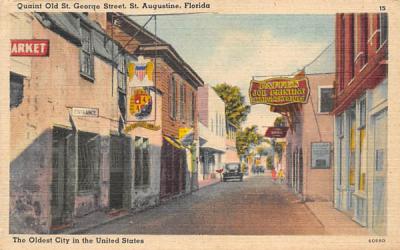 Quaint Old St. George Street St Augustine, Florida Postcard