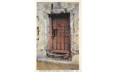 Old Spanish Door, Fort Marion St Augustine, Florida Postcard