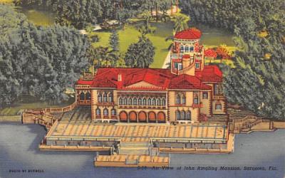 Air View of John Ringling Mansion Sarasota, Florida Postcard