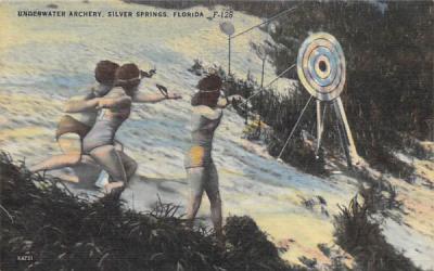 Underwater Archery Silver Springs, Florida Postcard