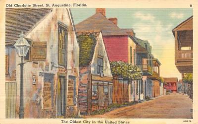 Old Charlotte Street St Augustine, Florida Postcard