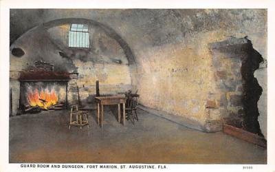 Guard Room and Dungeon, Fort Marion St Augustine, Florida Postcard