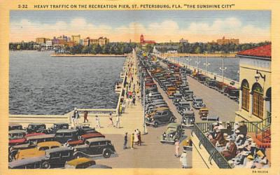 Heavy Traffic on the Recreation Pier St Petersburg, Florida Postcard