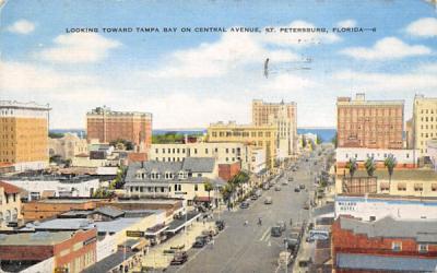 Looking Toward Tampa Bay on Central Avenue St Petersburg, Florida Postcard
