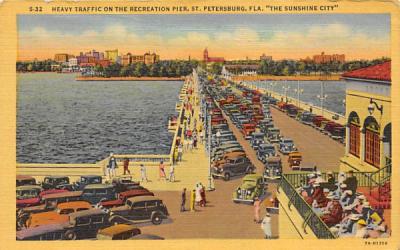 Heavy Traffic on the Recreation Pier St Petersburg, Florida Postcard