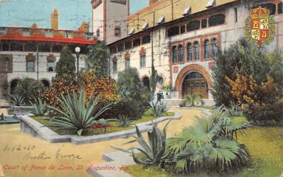 Court of Ponce de Leon St Augustine, Florida Postcard