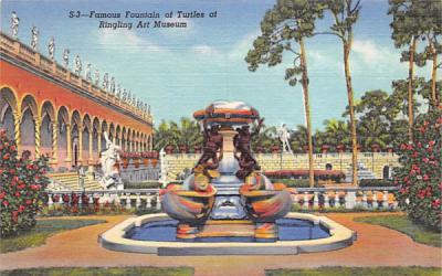 Famous Fountain of Turtles at Ringling Art Museum Sarasota, Florida Postcard