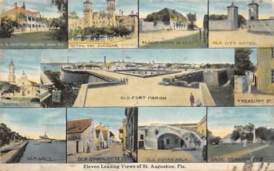 Eleven Leading View of St. Augustine, FL, USA St Augustine, Florida Postcard