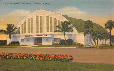 Municipal Auditorium Sarasota, Florida Postcard