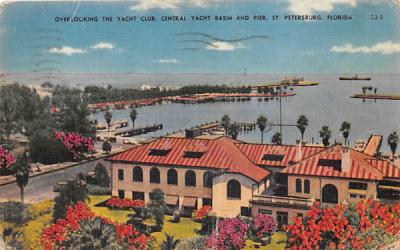 Yacht Club, Central Yacht Basin and Pier St Petersburg, Florida Postcard