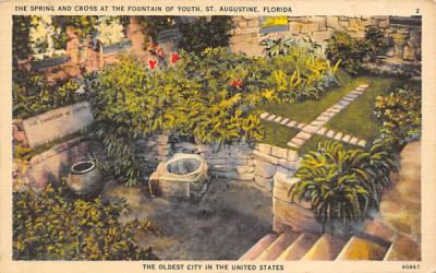 The Spring and Cross at The Fountain of Youth St Augustine, Florida Postcard