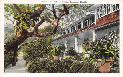 Entrance to Palmer Estate Sarasota, Florida Postcard