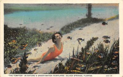 The Tempter in Nature's Under-Water Fairyland Silver Springs, Florida Postcard