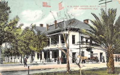 U. S. Post Office, Built in 1600 St Augustine, Florida Postcard