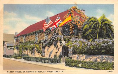Oldest House, St. Francis Street St Augustine, Florida Postcard
