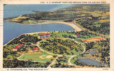 U. S. Veterans' Home and Grounds, Bay Pines St Petersburg, Florida Postcard