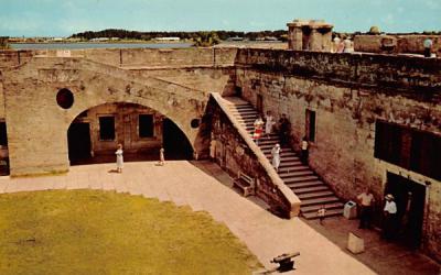 Entrance and Stairway to the Top of Wall St Augustine, Florida Postcard