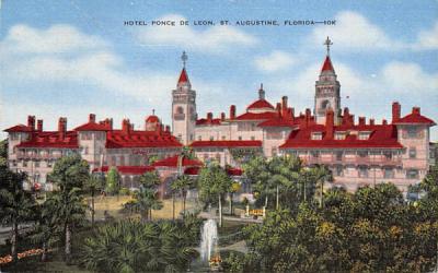 Hotel Ponce De Leon St Augustine, Florida Postcard