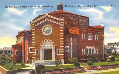 St. Mary's Catholic Church St Petersburg, Florida Postcard