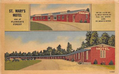 St. Mary's Motel, on Border of Florida and Georgia Postcard