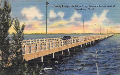 Gandy Bridge St Petersburg, Florida Postcard