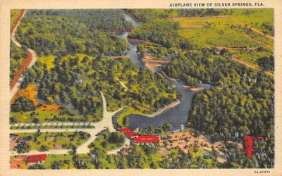 Airplane View of Silver Springs, FL, USA Florida Postcard