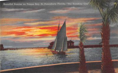Beautiful Sunrise on Tampa Bay St Petersburg, Florida Postcard