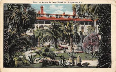 Court of Ponce de Leon Hotel St Augustine, Florida Postcard