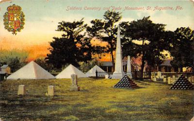 Soldiers Cemetery and Dade Mounment St Augustine, Florida Postcard