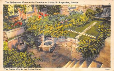The Spring and Cross at the Fountain of Youth St Augustine, Florida Postcard