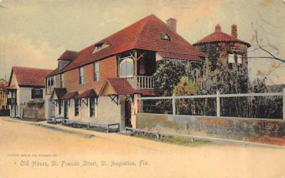 Old House, St. Francis Street St Augustine, Florida Postcard