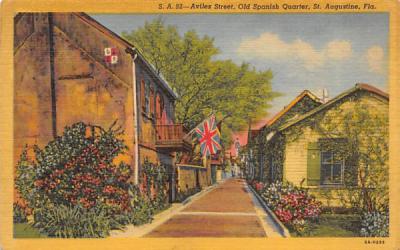 Aviles Street Old Spanish Quarter St Augustine, Florida Postcard