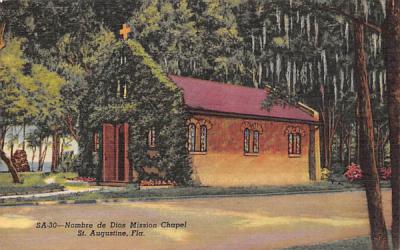 Nombre de Dios Mission Chapel St Augustine, Florida Postcard