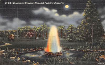 Fountain in Veterans' Memorial Park St Cloud, Florida Postcard
