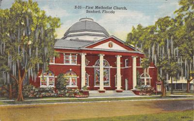 First Methodist Church Sanford, Florida Postcard