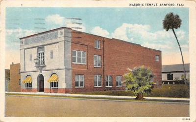 Masonic Temple Sanford, Florida Postcard